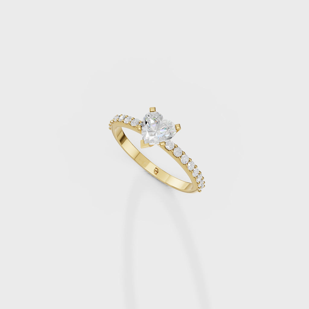 Heart Cut Solitaire Diamond Ring