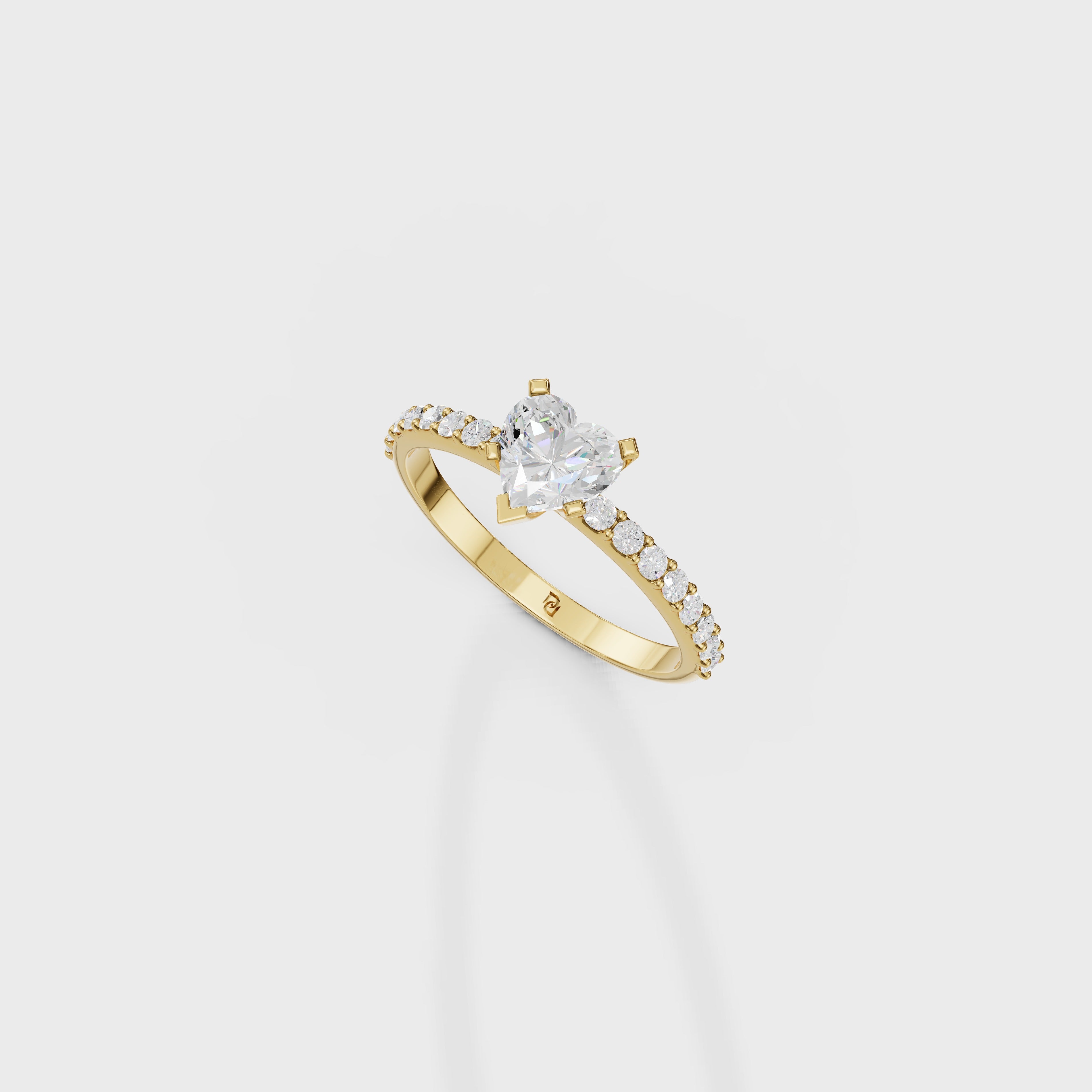 Heart Cut Solitaire Diamond Ring