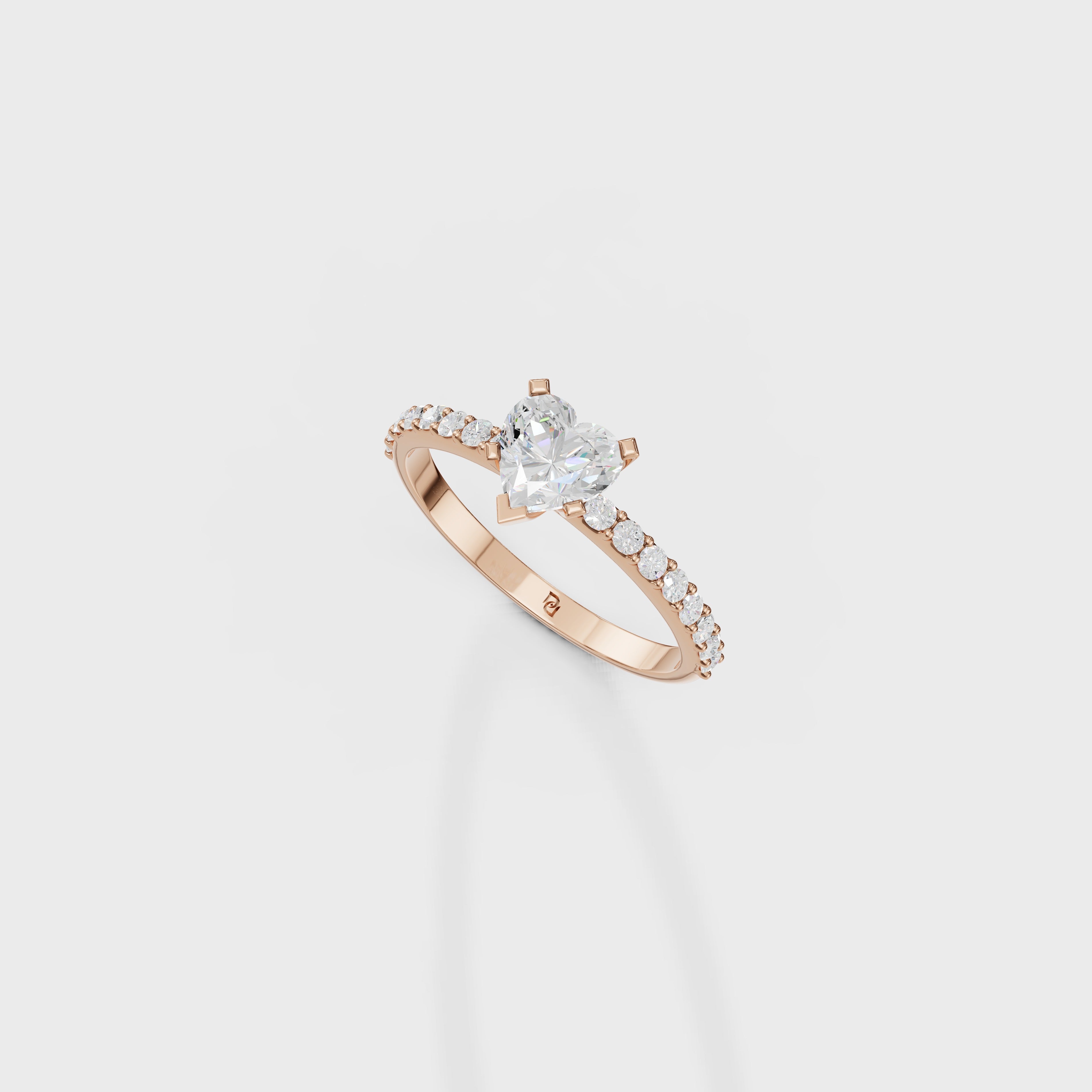 Heart Cut Solitaire Diamond Ring