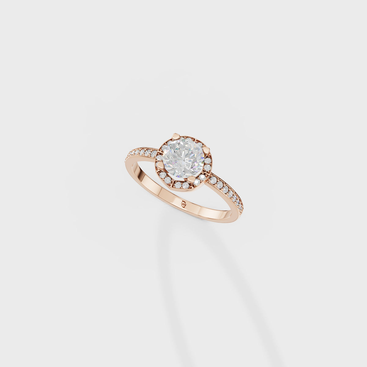 0.75ct Round Cut Engagement Ring with Channel Set Band