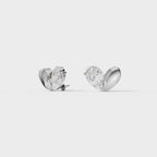 Heart Shaped Diamond Stud Earrings