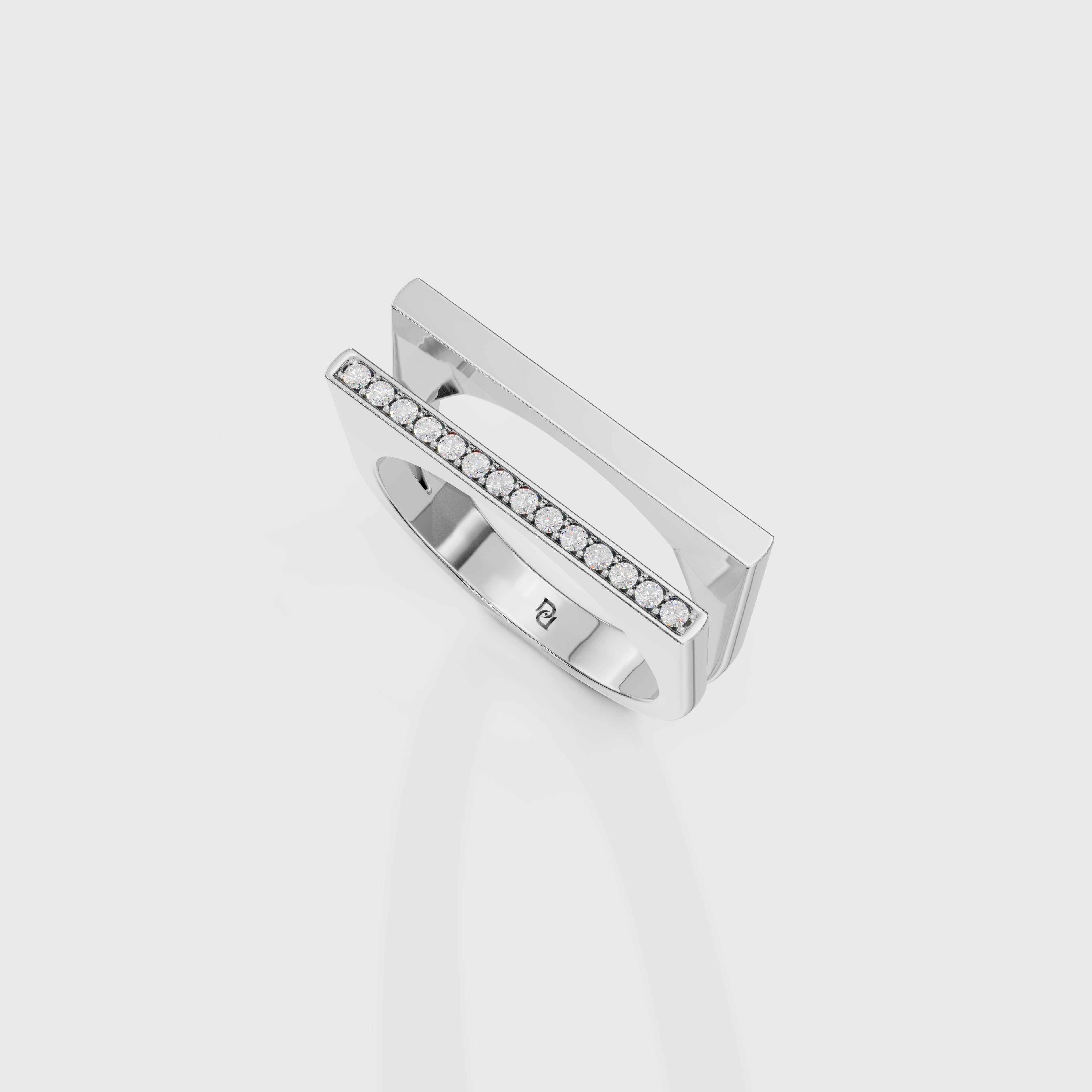 Modern Split Shank Diamond Channel Ring
