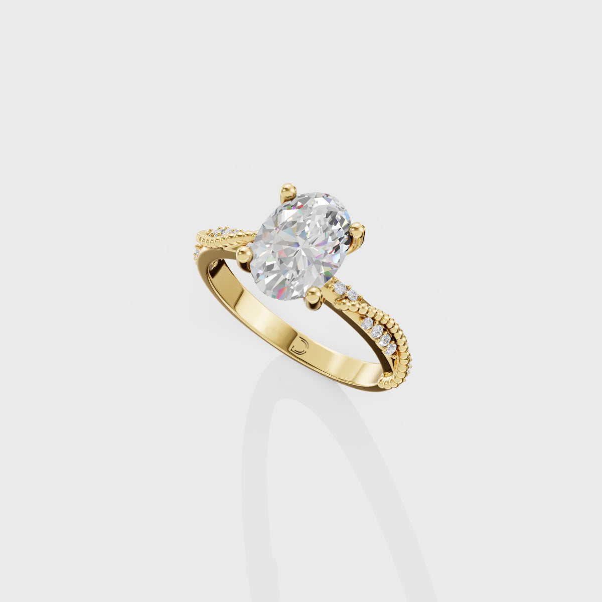 1.65Ct Oval Twisted Galaxy Ring