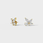 Marquise & Pear Diamond Cluster Earrings