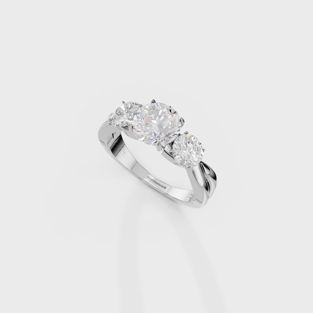 Classic Round Diamond Trilogy Ring