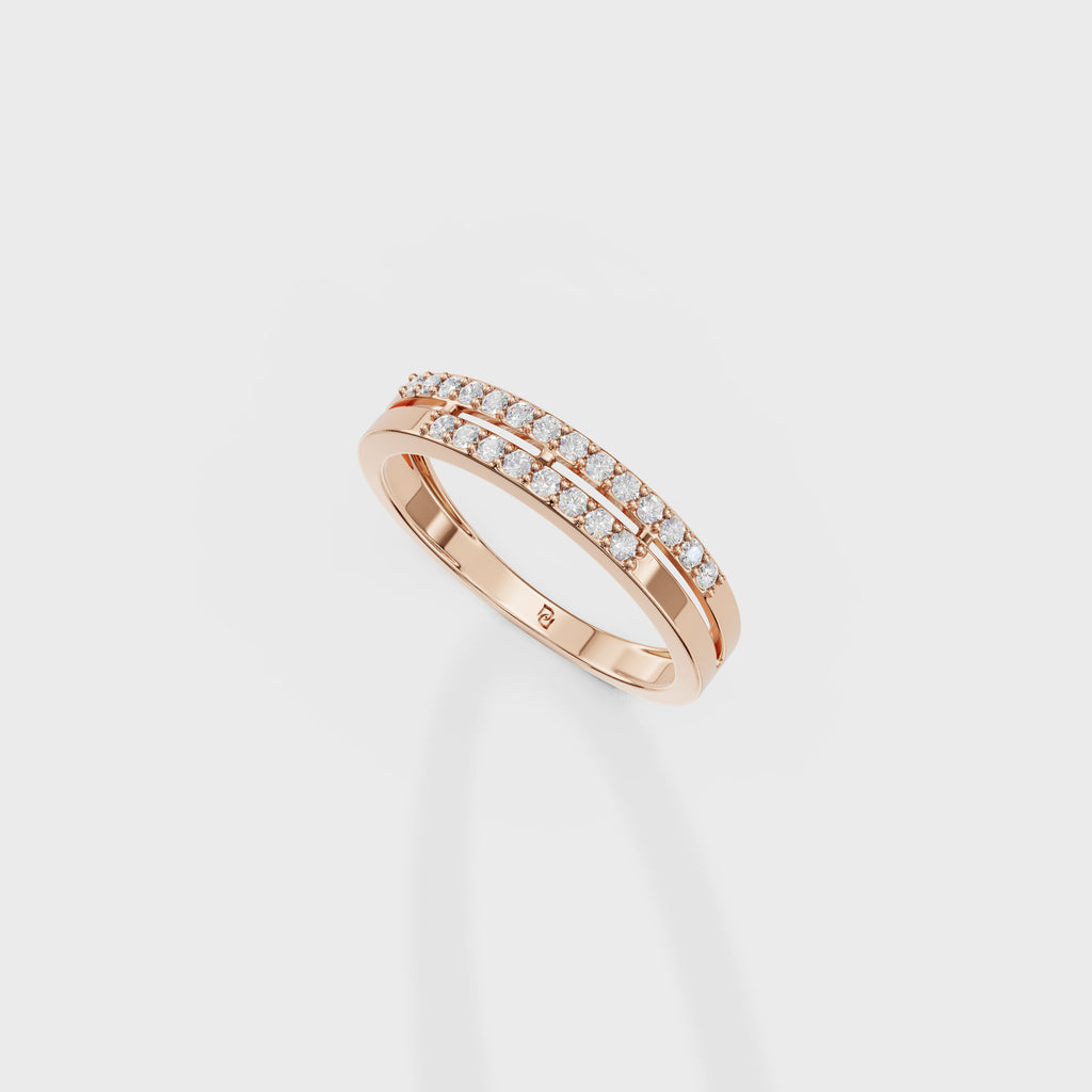 Dual Row Diamond Stacking Ring