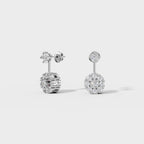 Round Cut Petal Cluster Stud Earrings