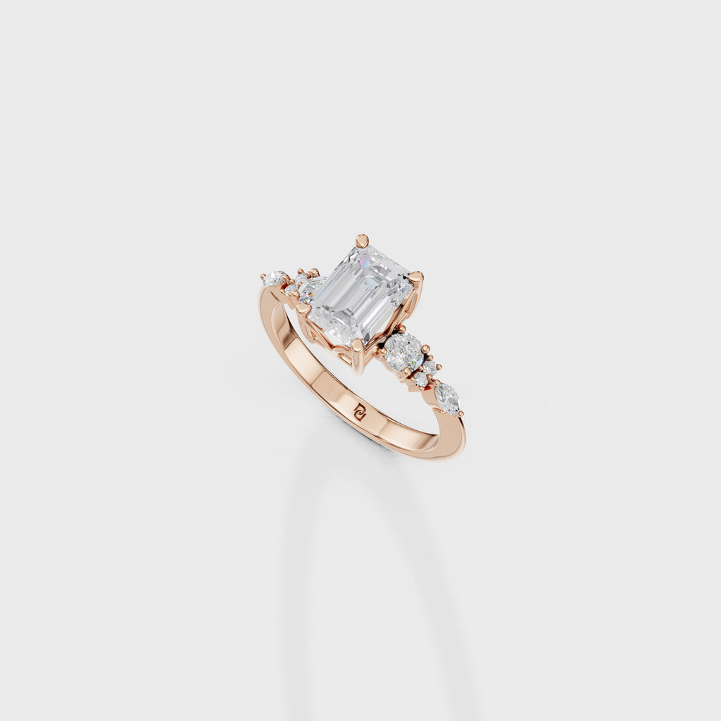 Bespoke Emerald Cut Multi-Stone Diamond Ring