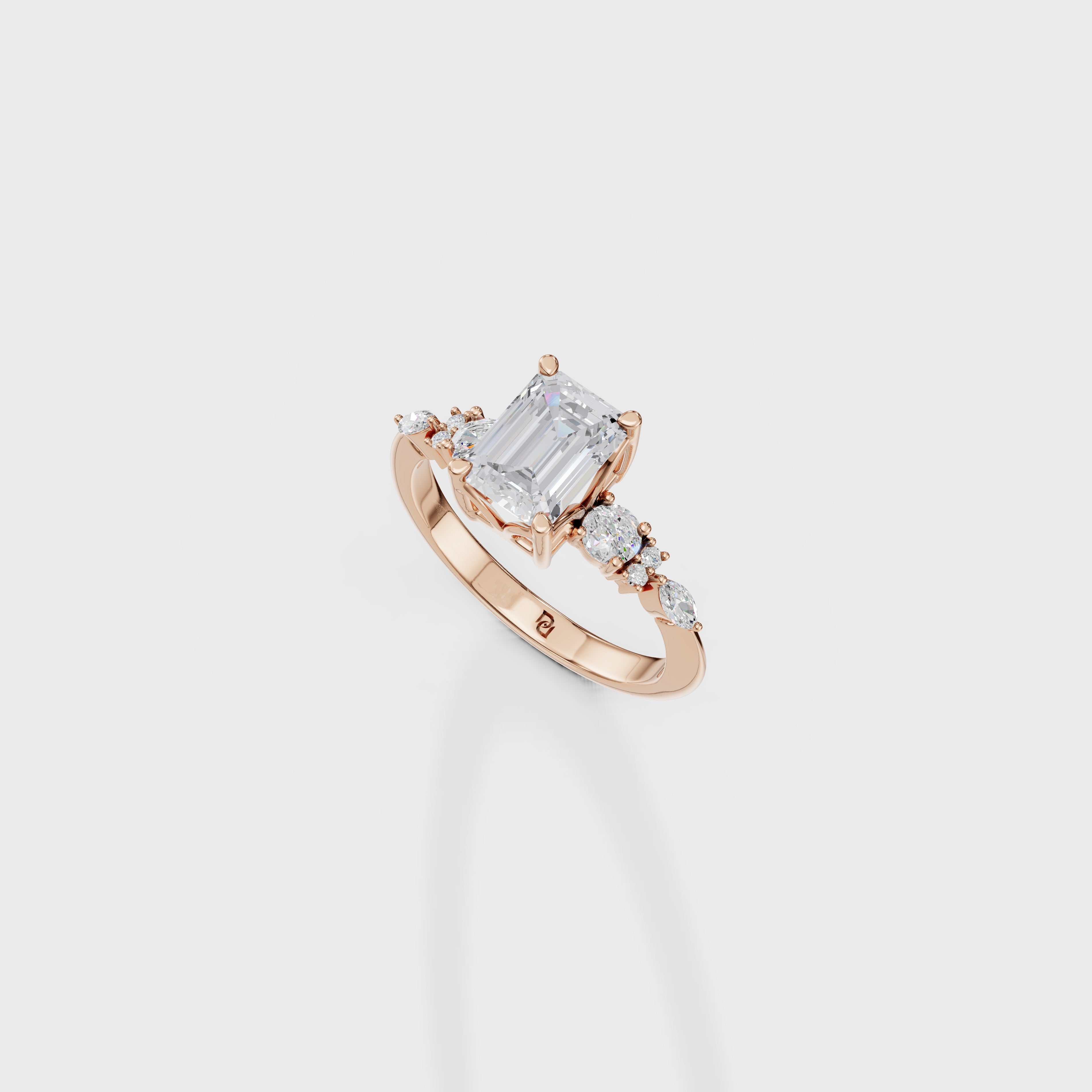 Bespoke Emerald Cut Multi-Stone Diamond Ring
