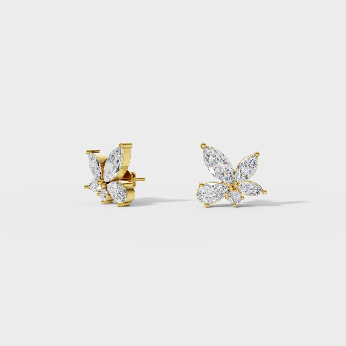 Marquise & Pear Cut Diamond Cluster Earrings