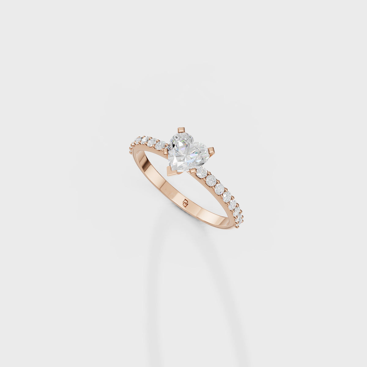 0.70ct Heart Cut Solitaire Diamond Ring