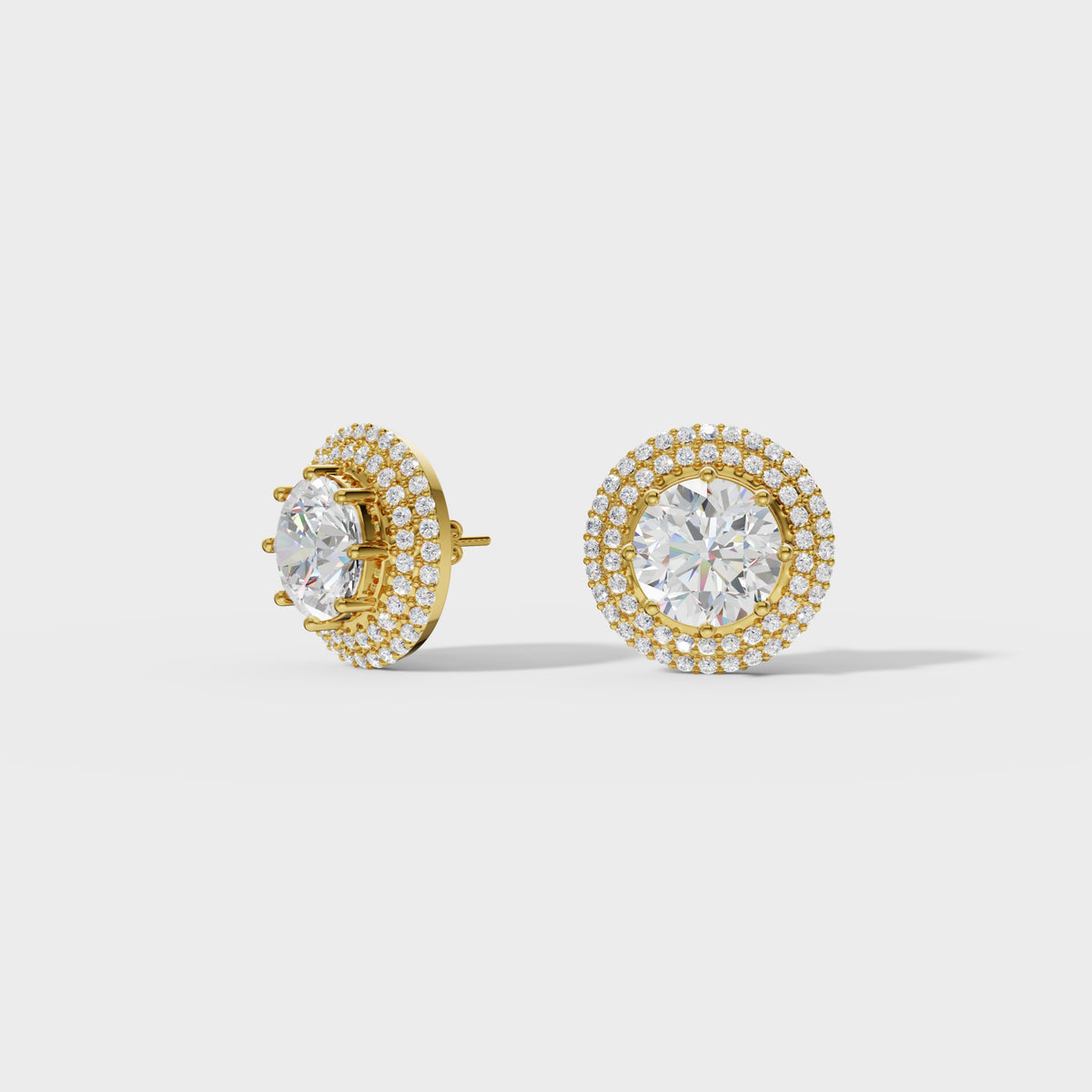 Double Halo Diamond Studs