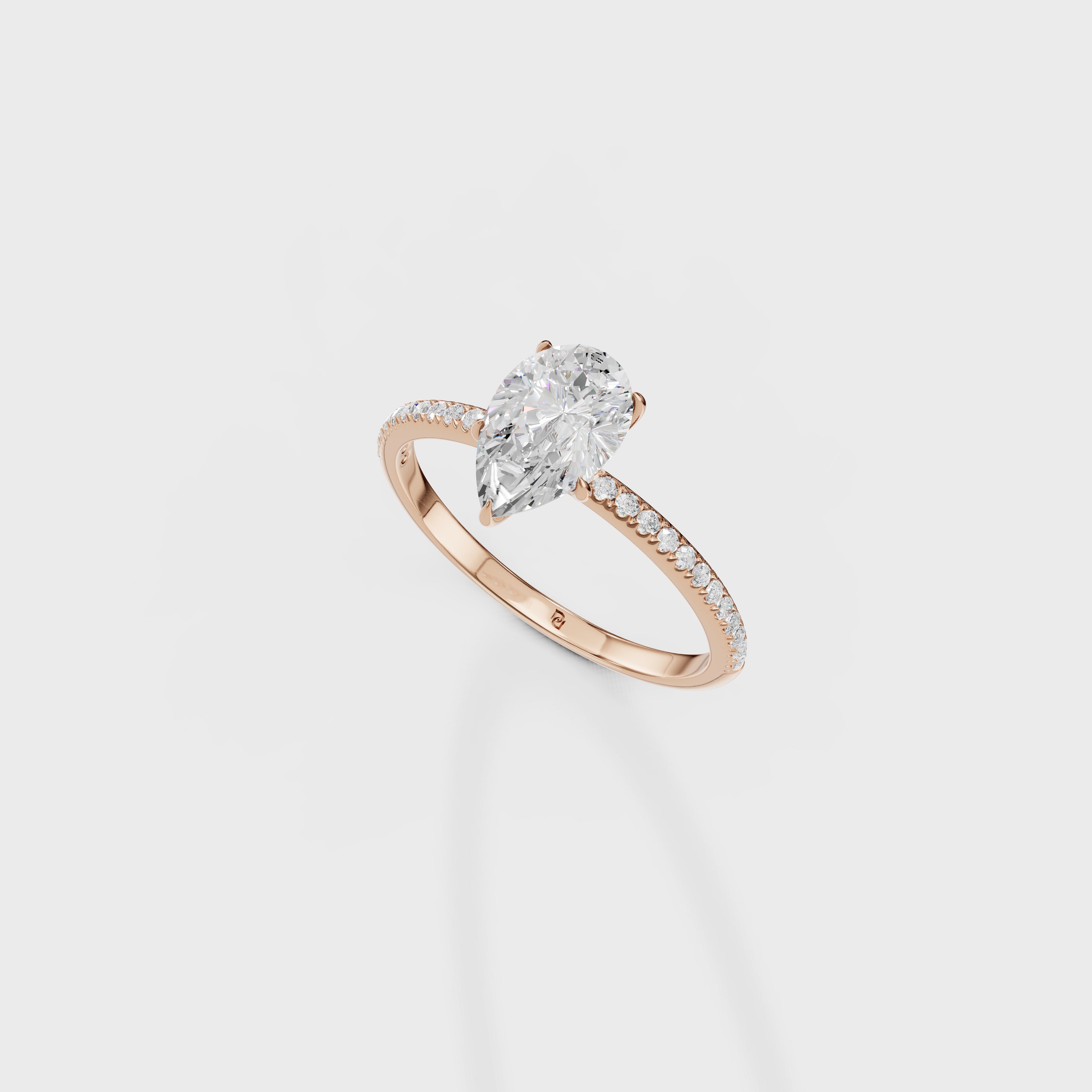 Solitaire Elegance Pear Ring