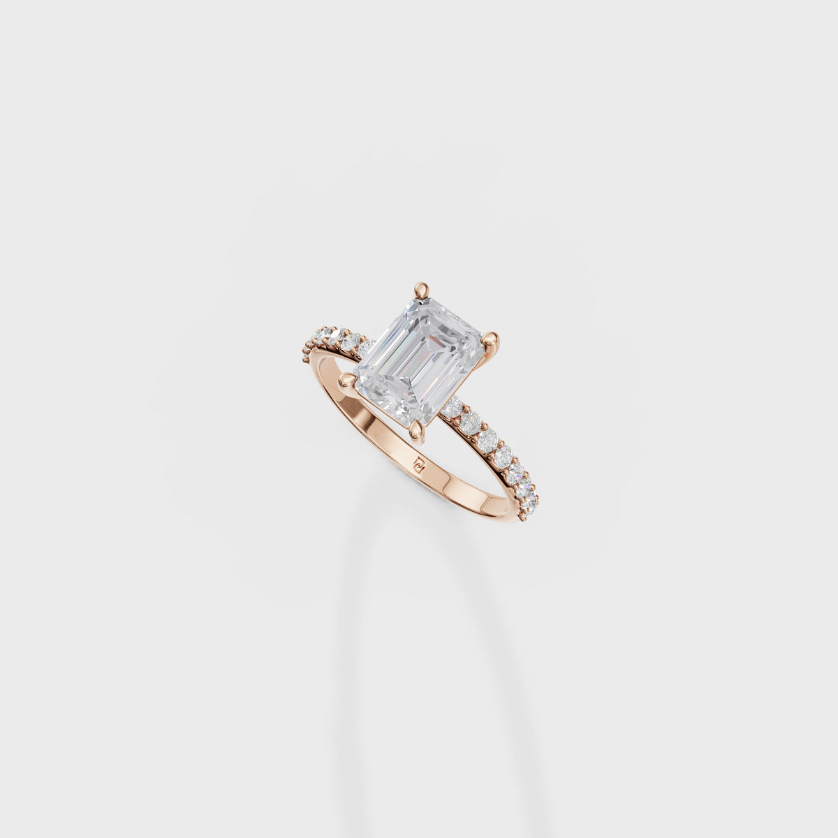 Emerald  1.60ct Diamond Hidden Halo Ring