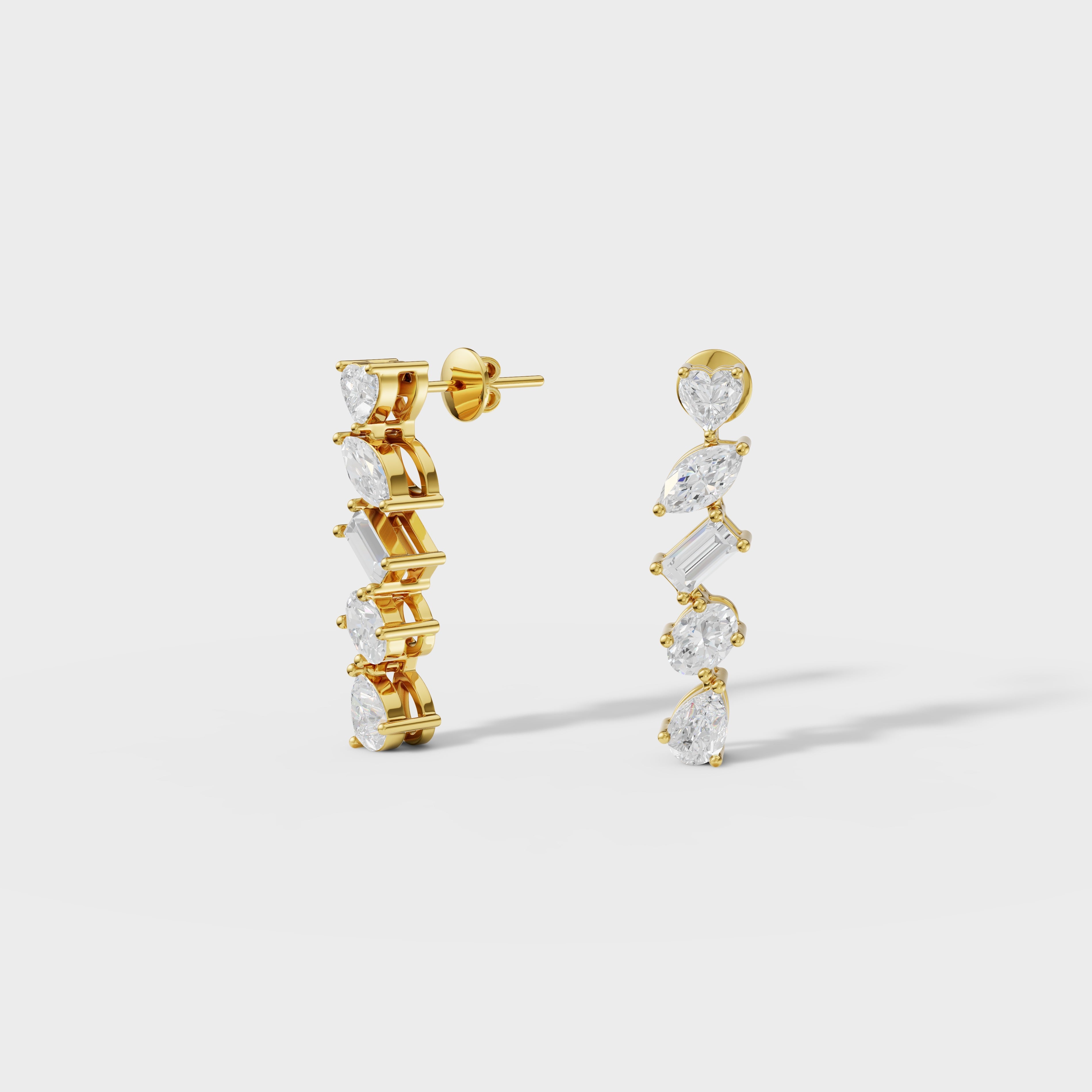 Multi-Cut Drop Earrings