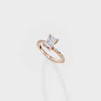 Elegant Radiant Cathedral Style Ring