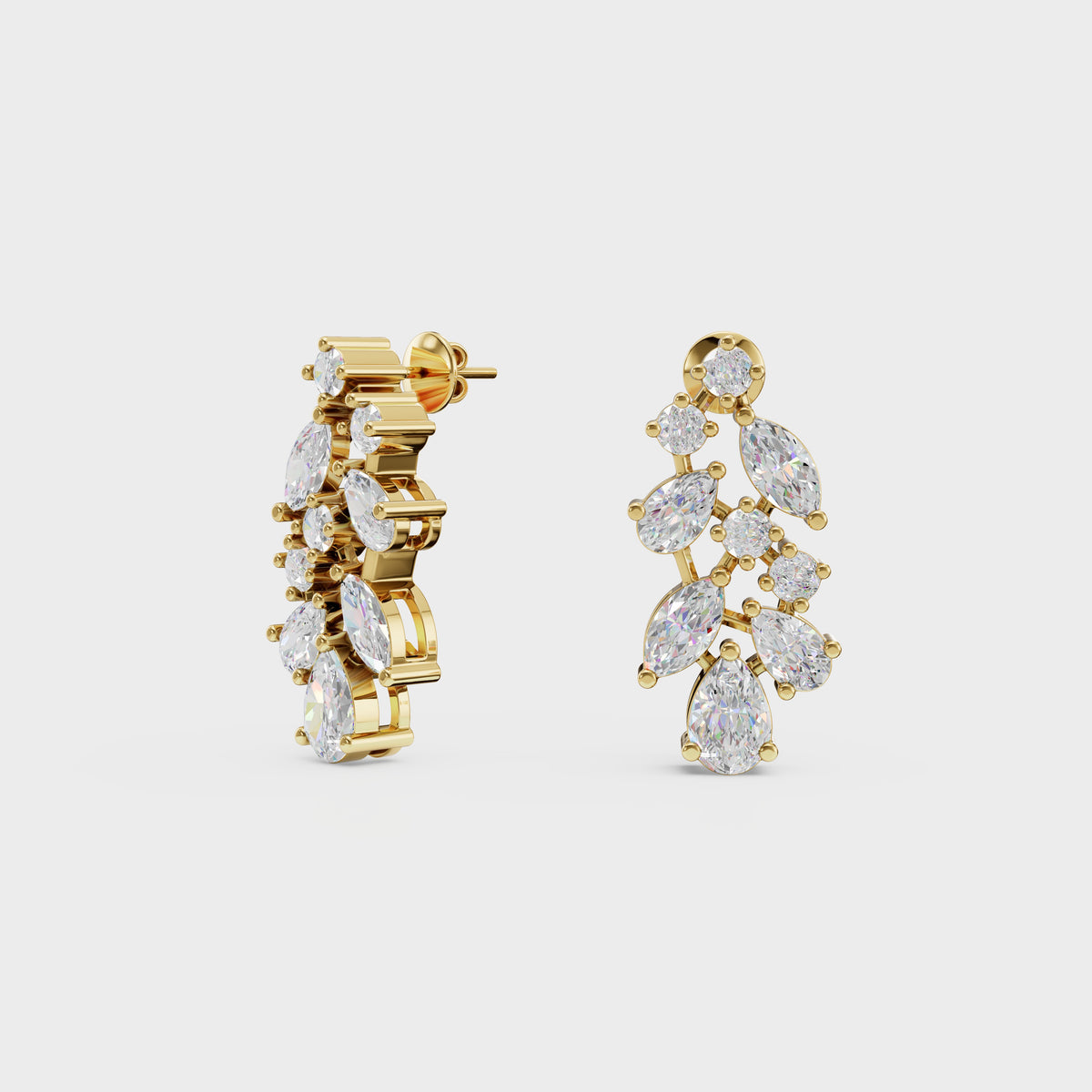 Pear & Marquise Cut Diamond Drops
