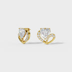 Love's Embrace Diamond Heart Stud Earrings