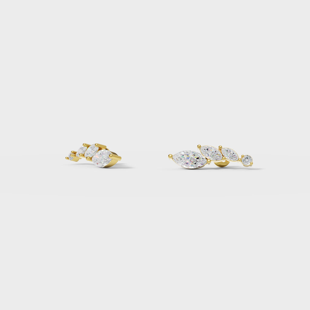 Pear Blossom Diamond Climber Earring