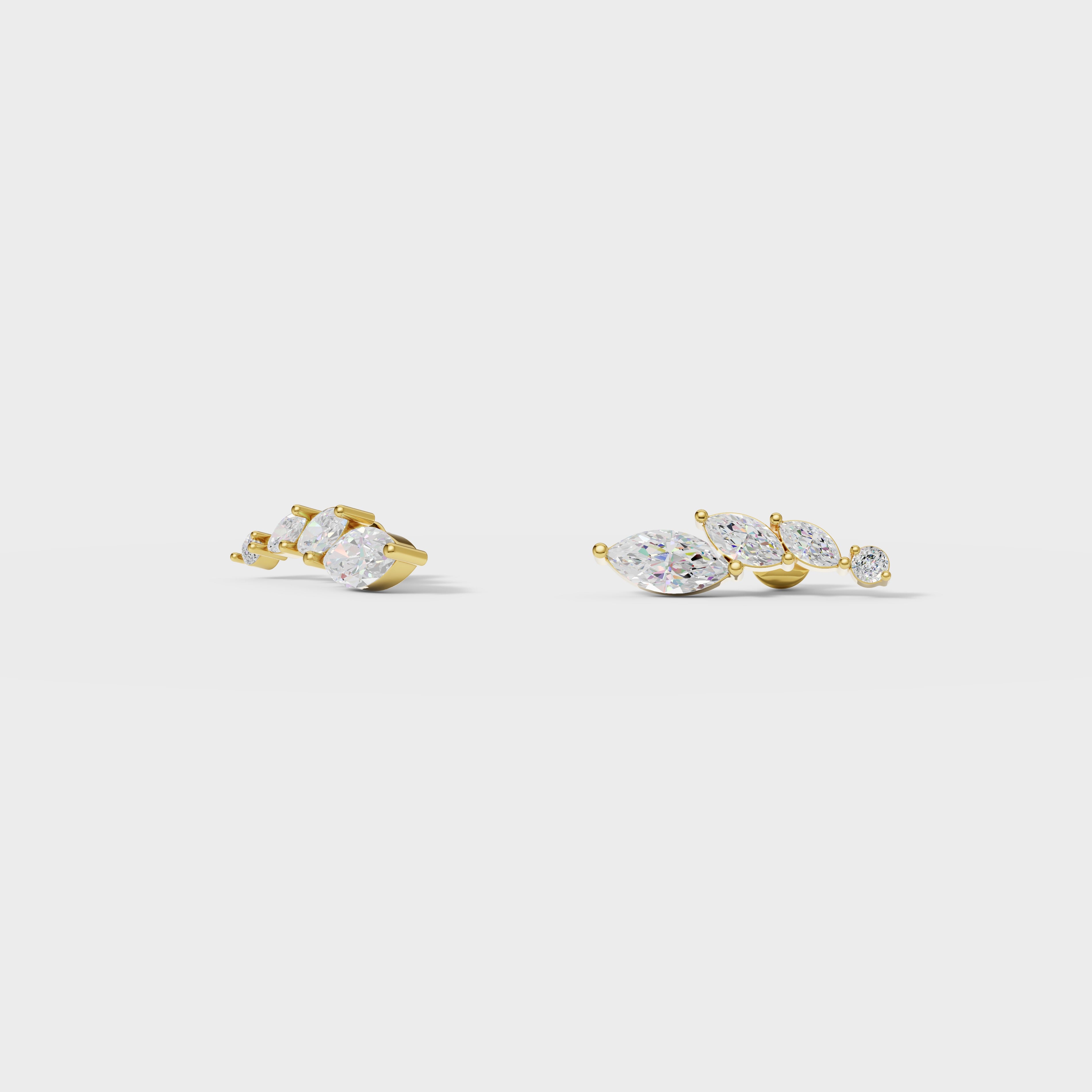 Pear Blossom Diamond Climber Earring