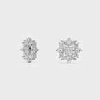 Floral Diamond Stud Earrings