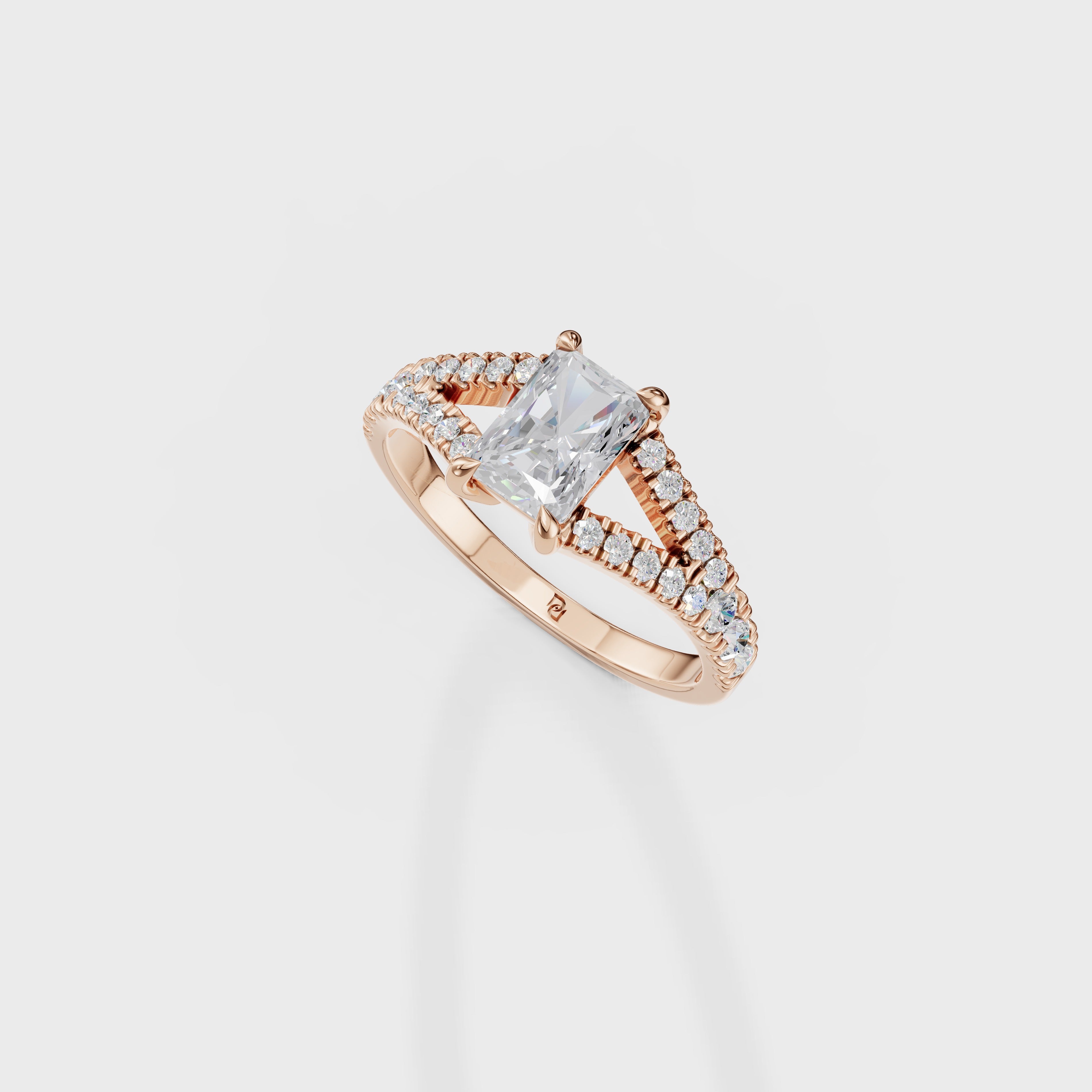 Radiant Cut Double Band Engagement Ring