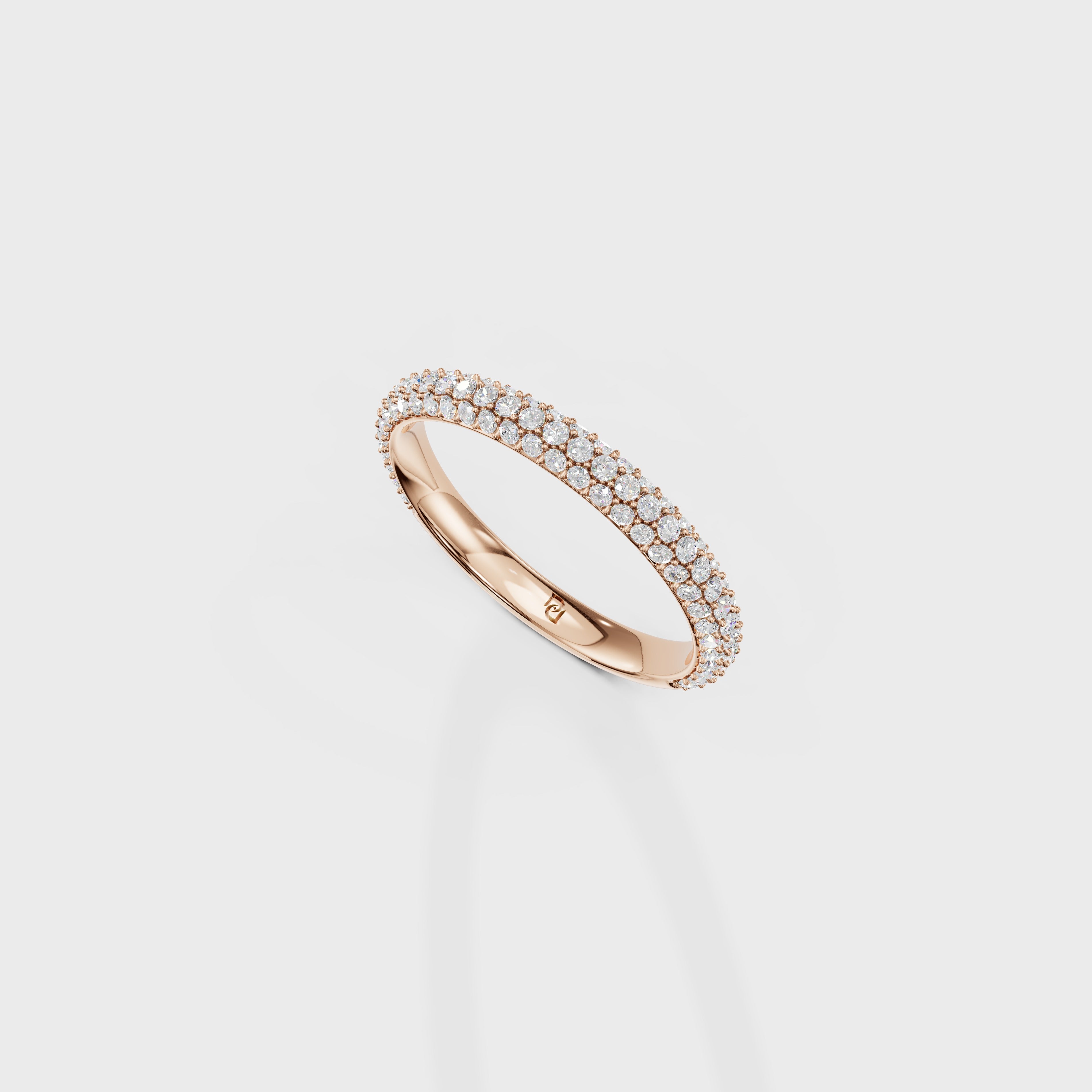Multi-Row Pave Diamond Wedding Band