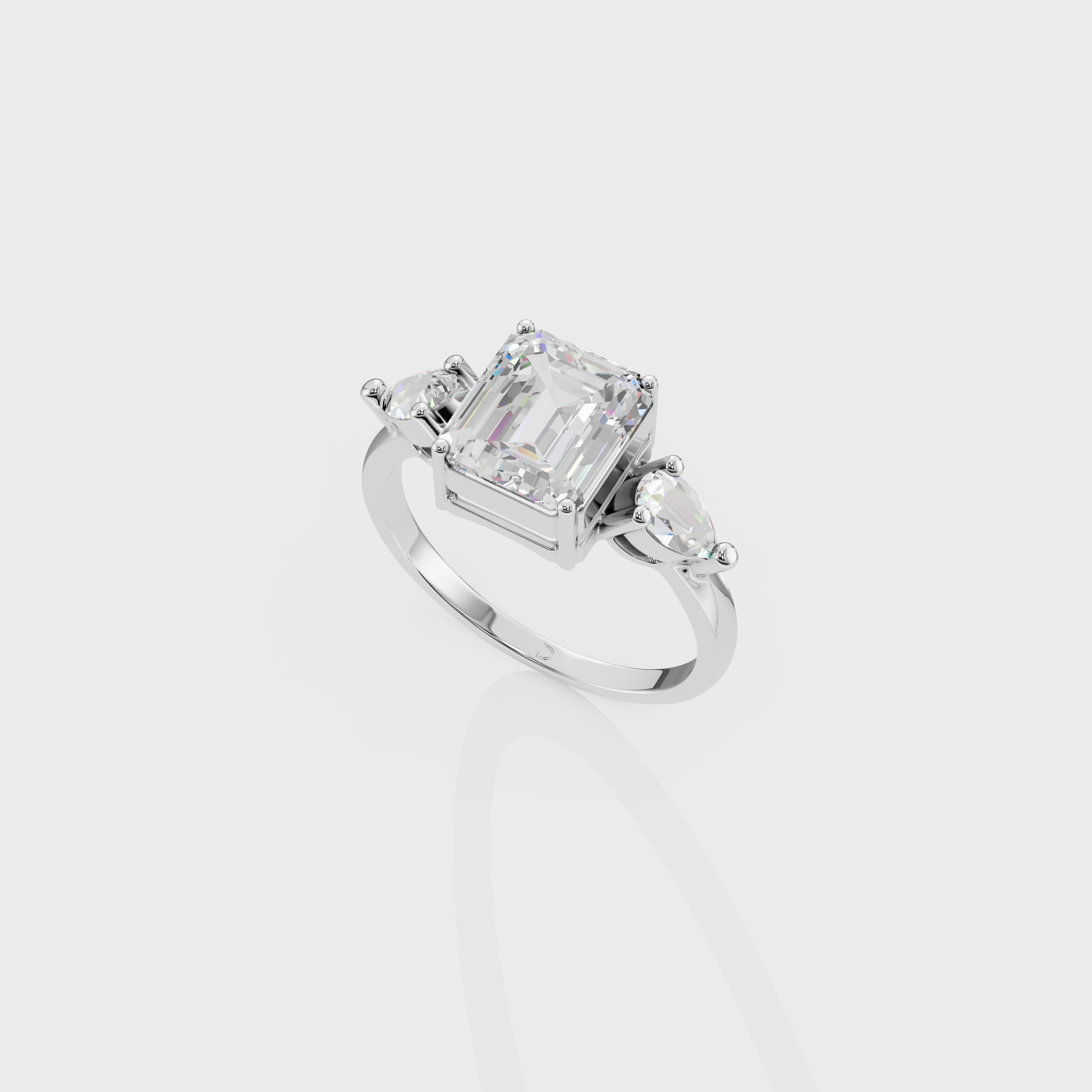Ethereal Emerald And Pear Ring