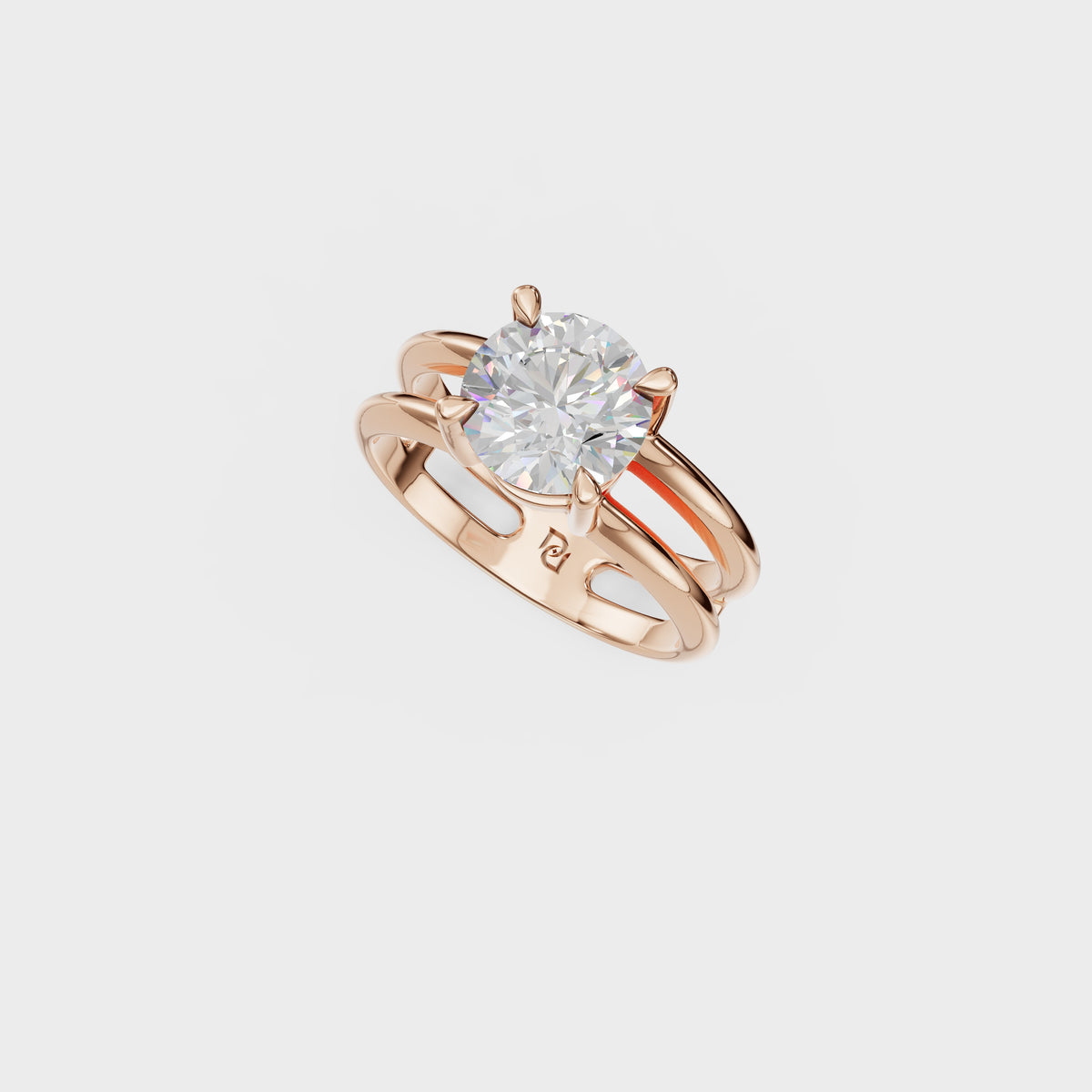 1.80ct Double Row Round Cut Diamond Solitaire Ring