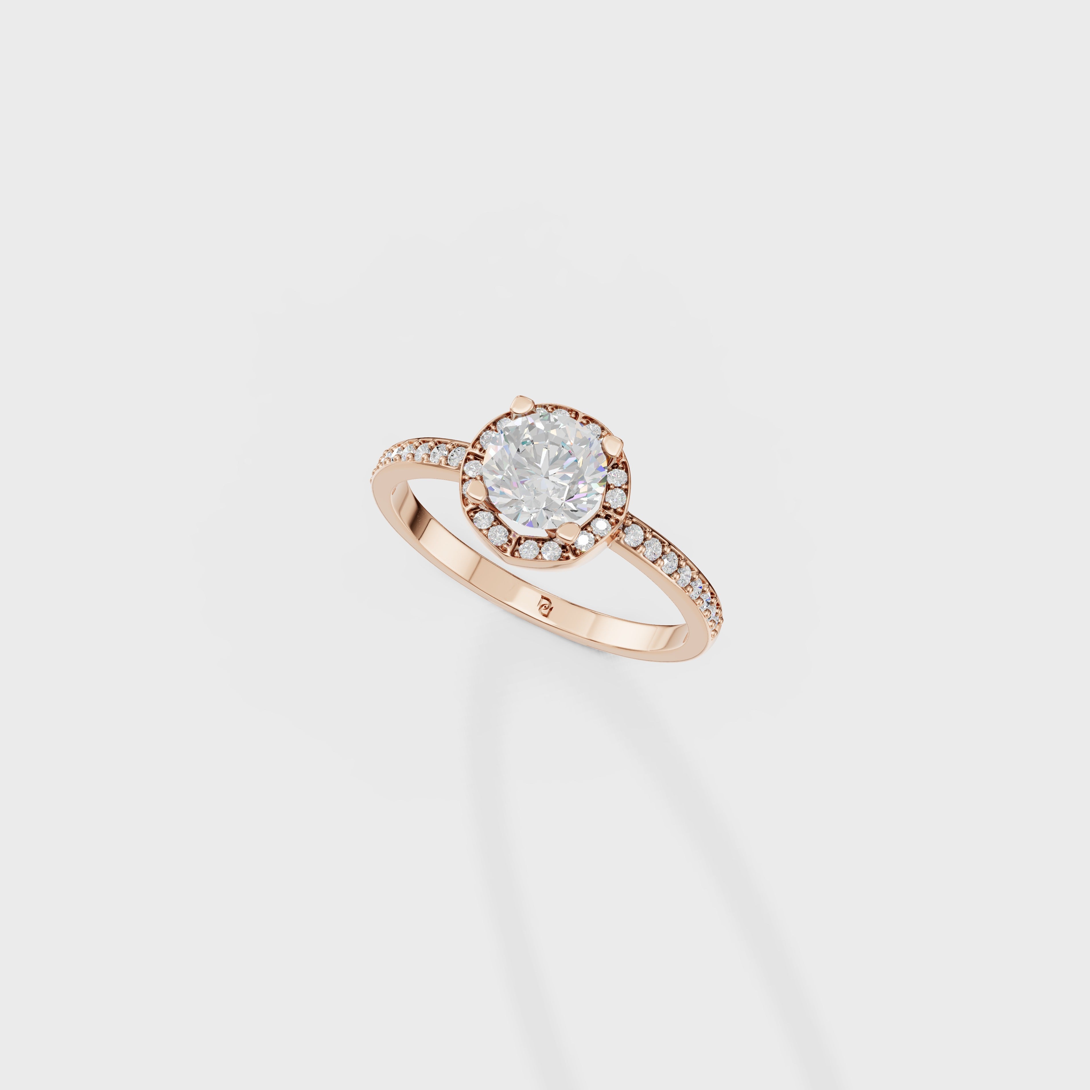 Round Cut Engagement Ring with Channel Set Band