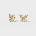 Diamond Pave Butterfly Stud Earrings