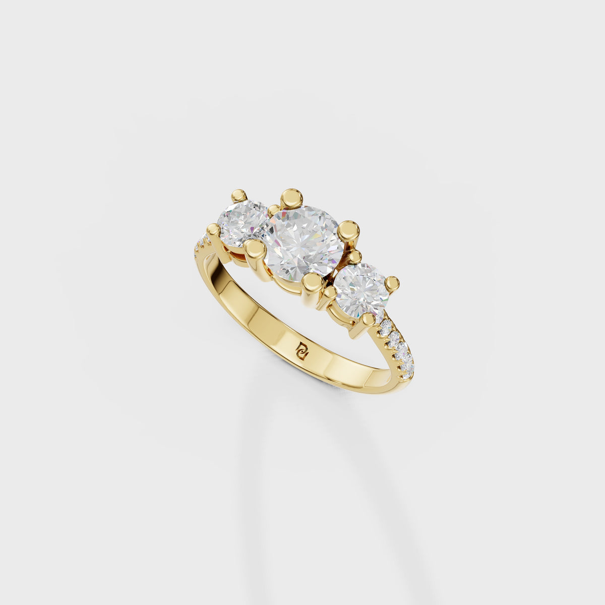 Past Present Future Three Stone Diamond Ring