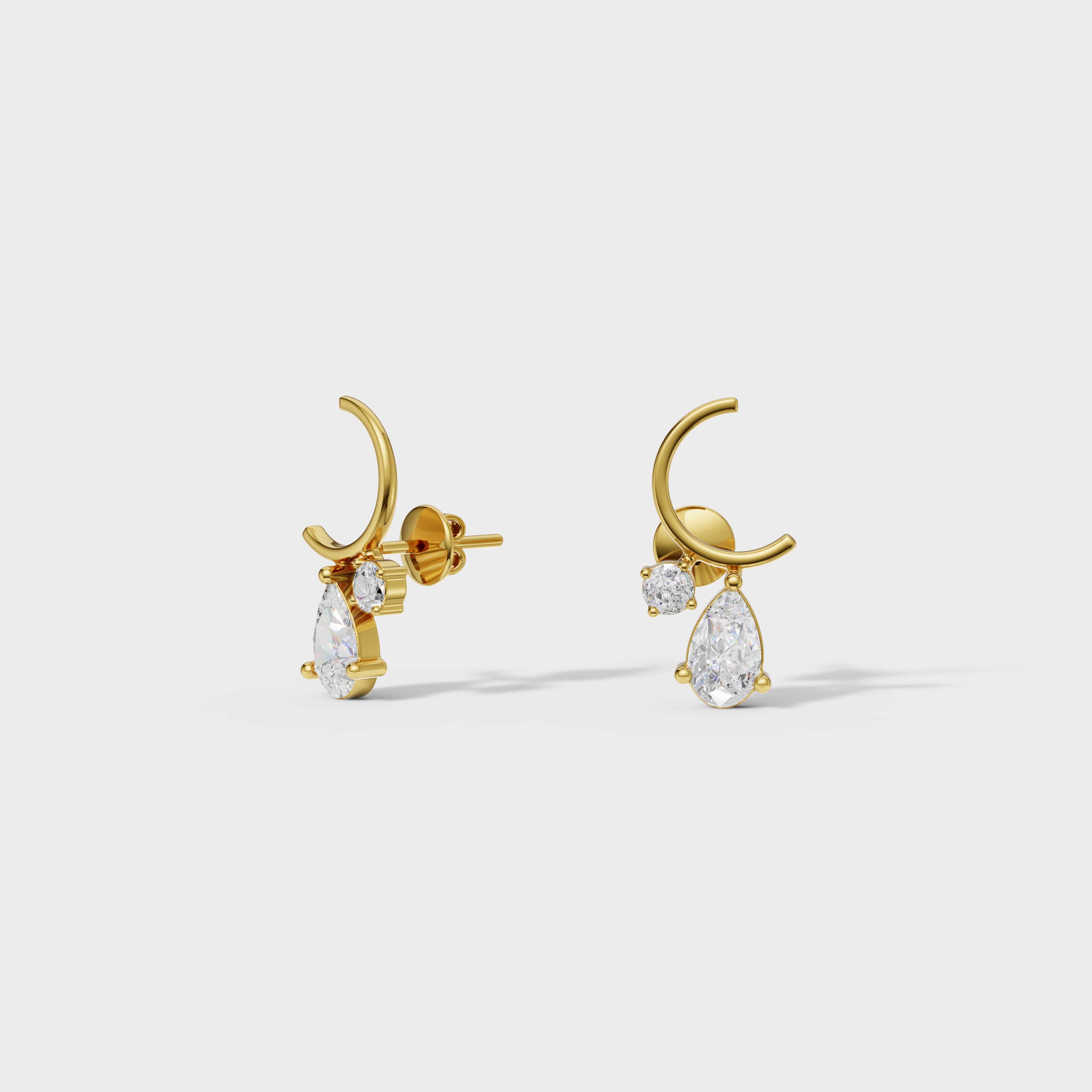 Diamond Dangle Stud Earrings