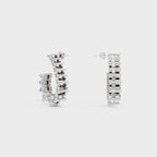 Diamond Arc Stud Earrings