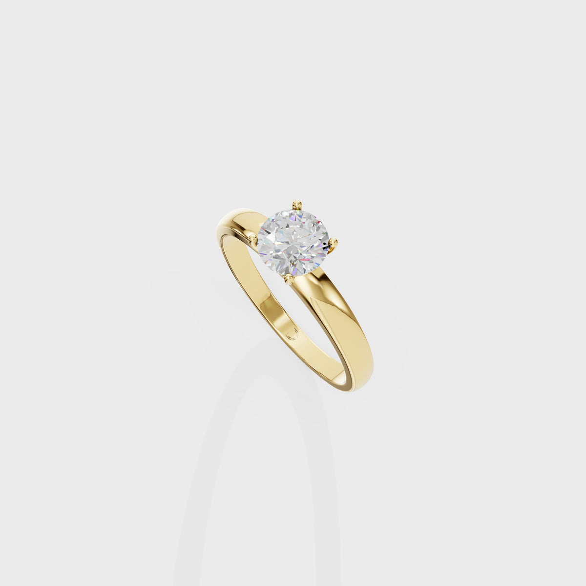 0.80ct Round Cut Cathedral Solitaire Ring