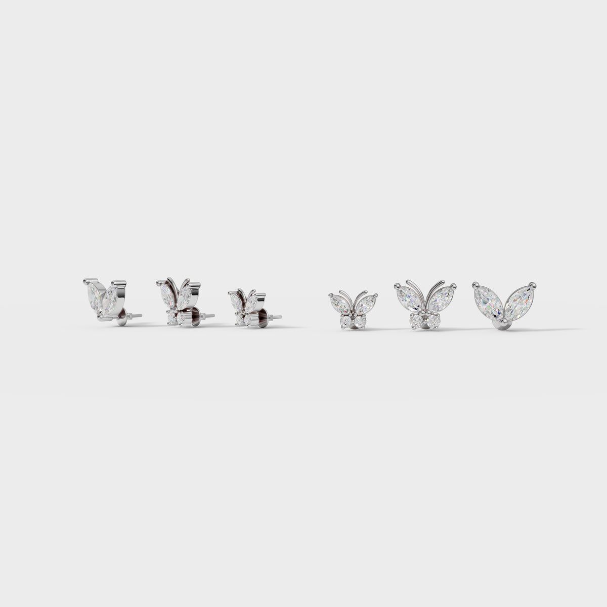 Marquise Diamond Butterfly Piercings Earrings