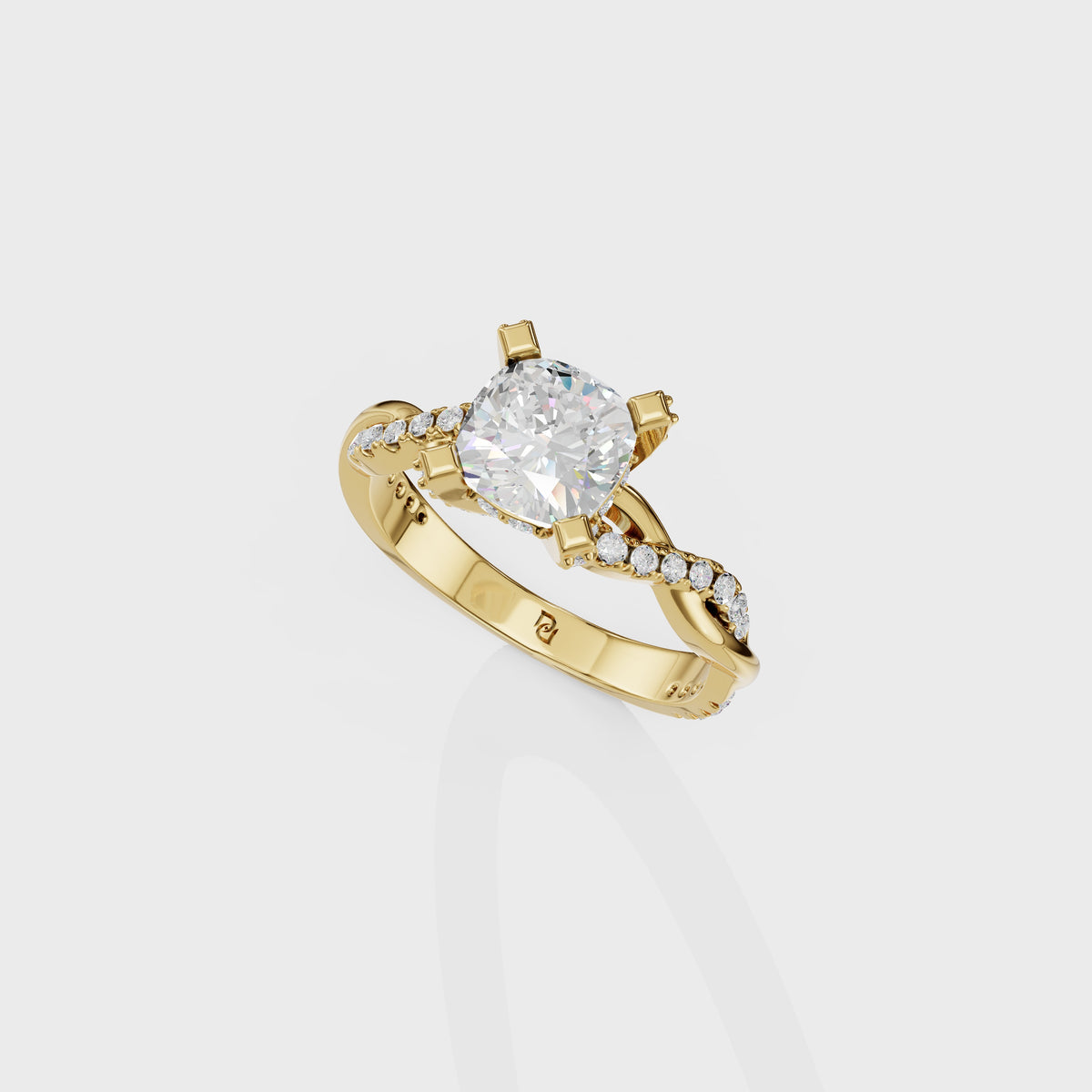 Kelly 1.25ct Cushion Cut Twist Engagement Ring