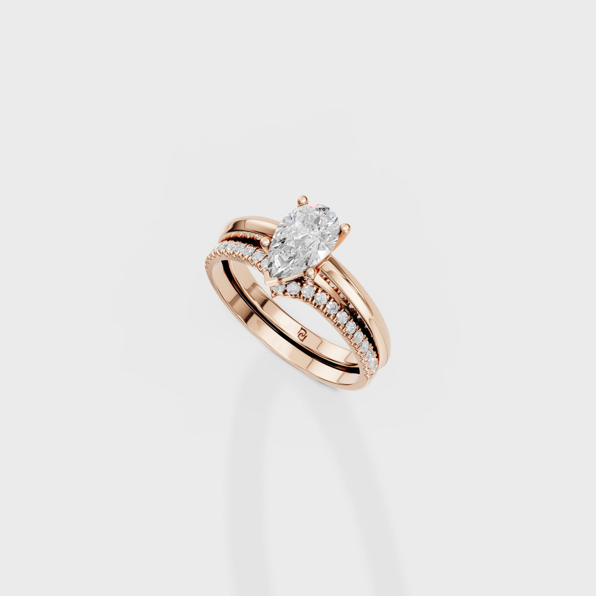 Ethereal 1ct Pear Cut Bridal Set