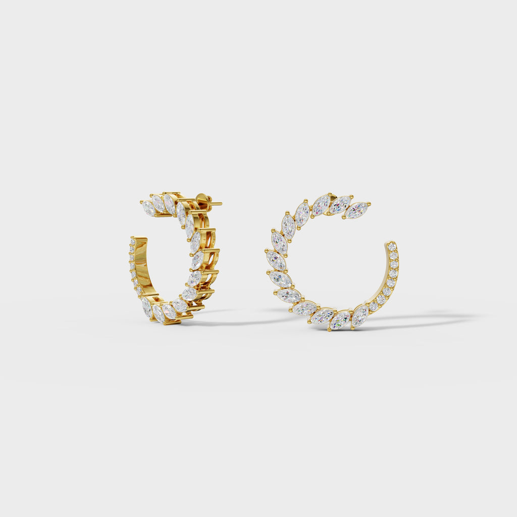 Marquise Diamond C-Hoop Earrings