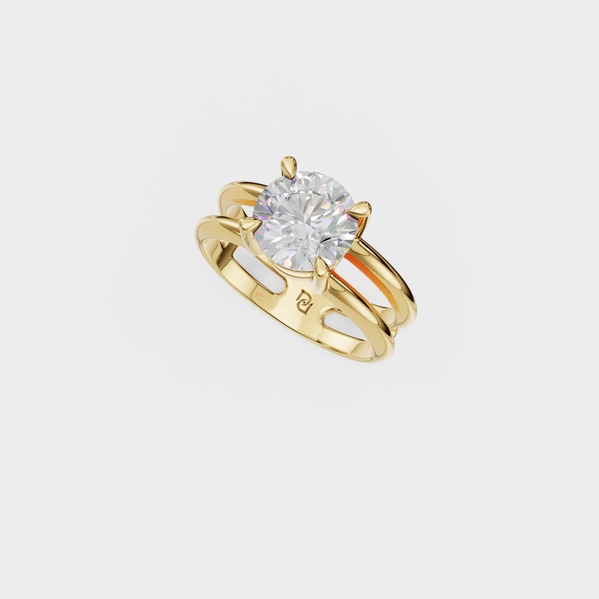 1.80ct Double Row Round Cut Diamond Solitaire Ring