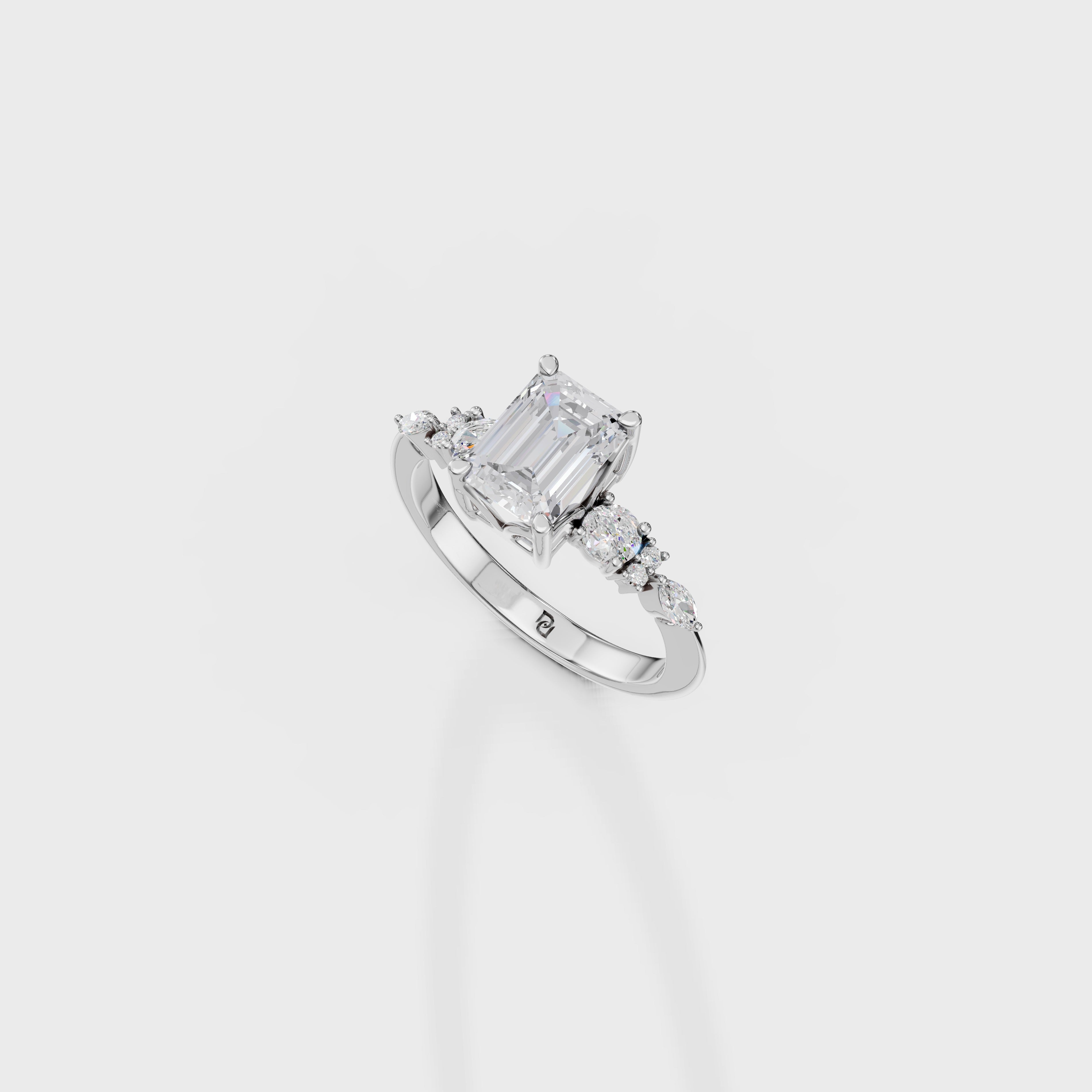 Bespoke Emerald Cut Multi-Stone Diamond Ring