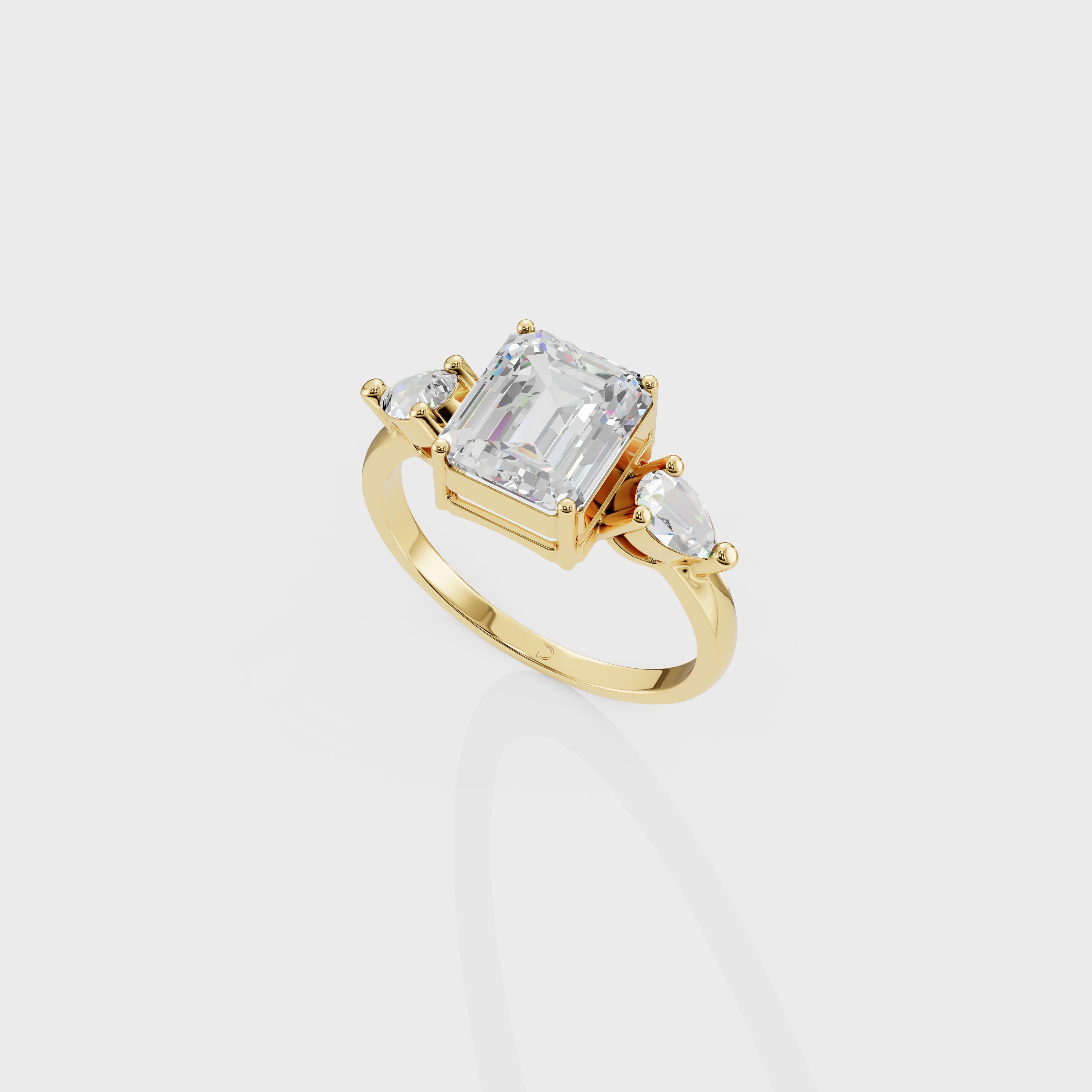 Ethereal Emerald And Pear Ring