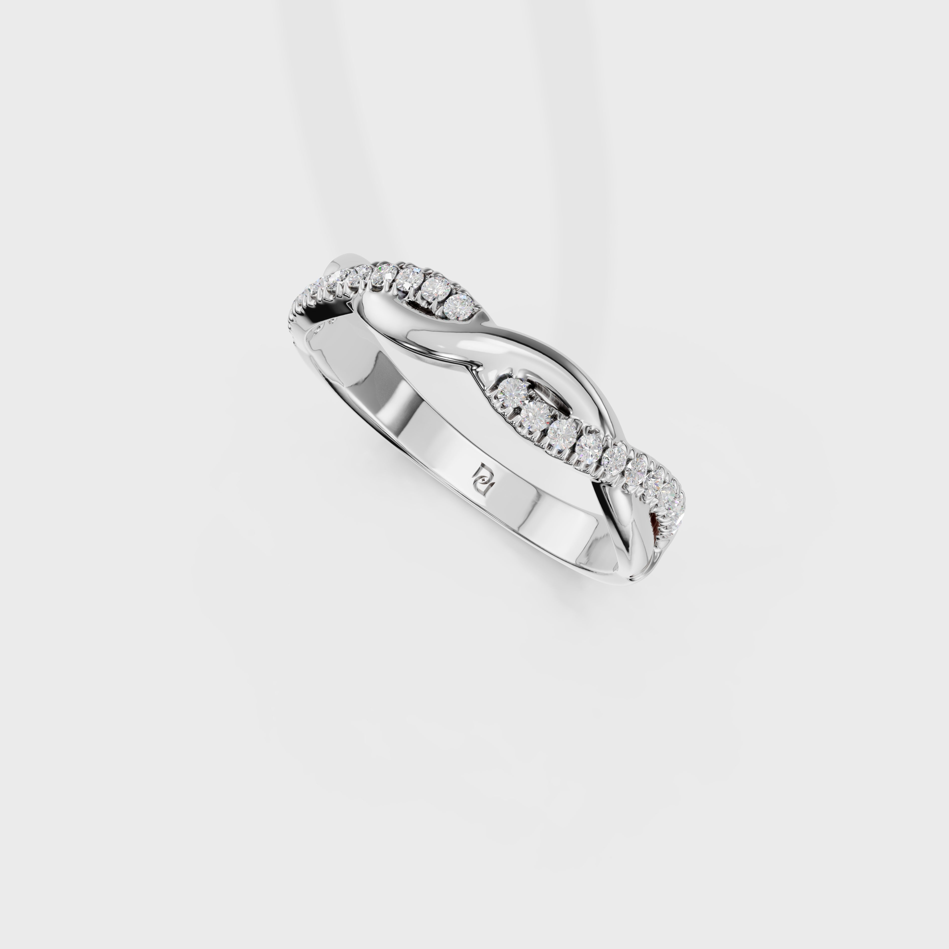 Glimmering Diamond Twist Ring