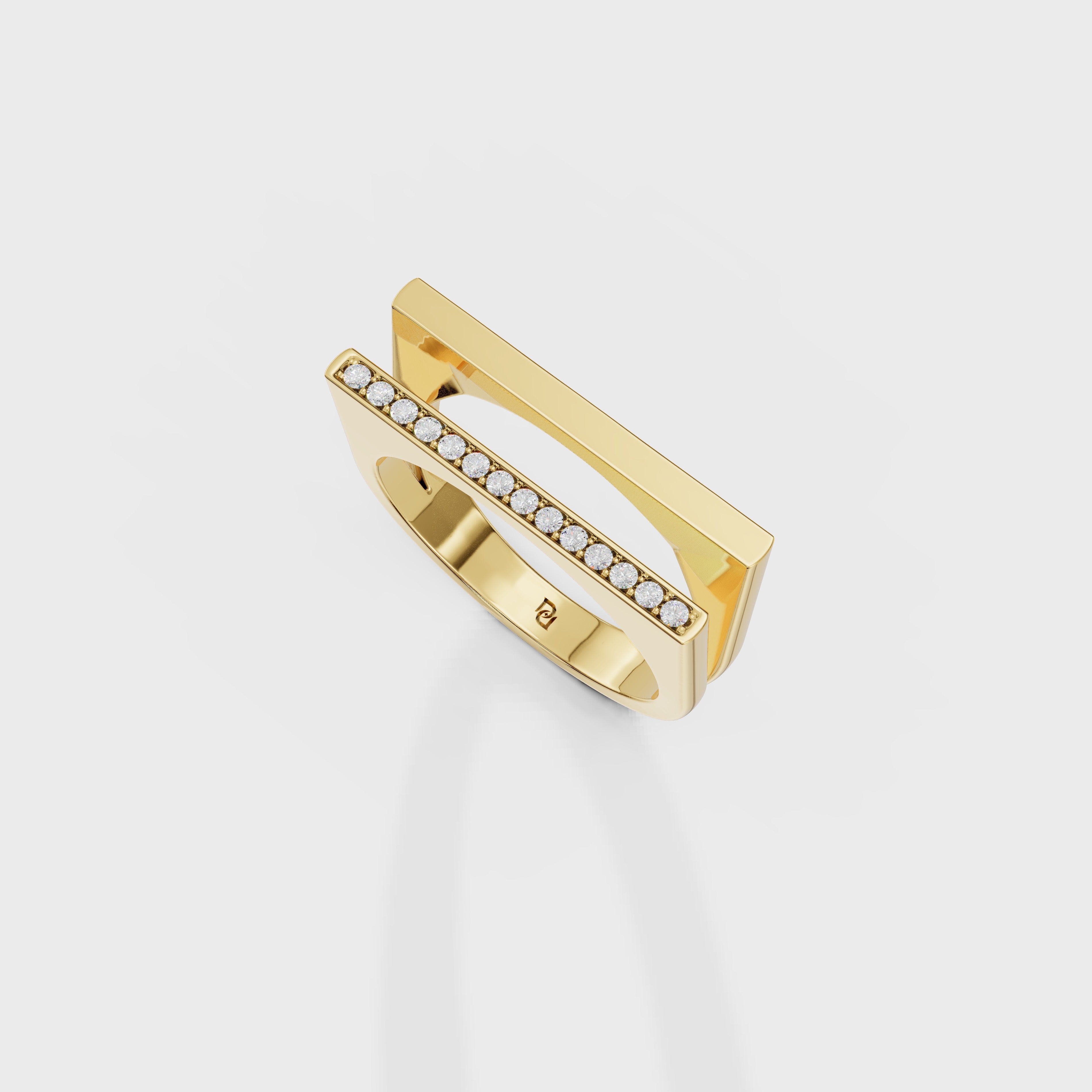 Modern Split Shank Diamond Channel Ring