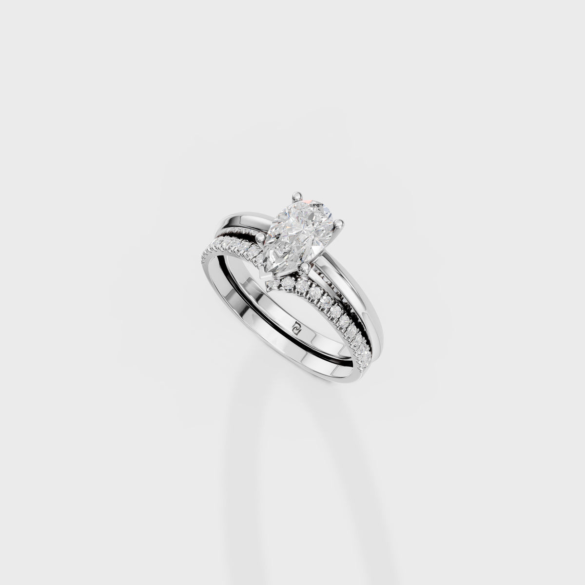 Ethereal 1ct Pear Cut Bridal Set