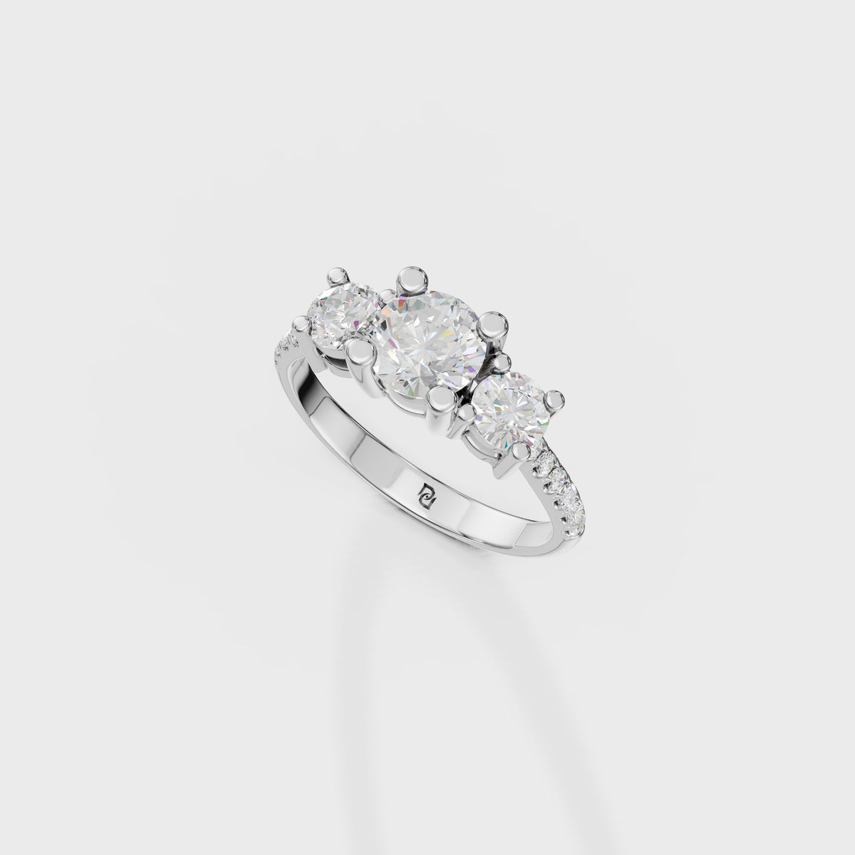 Past Present Future Three Stone Diamond Ring