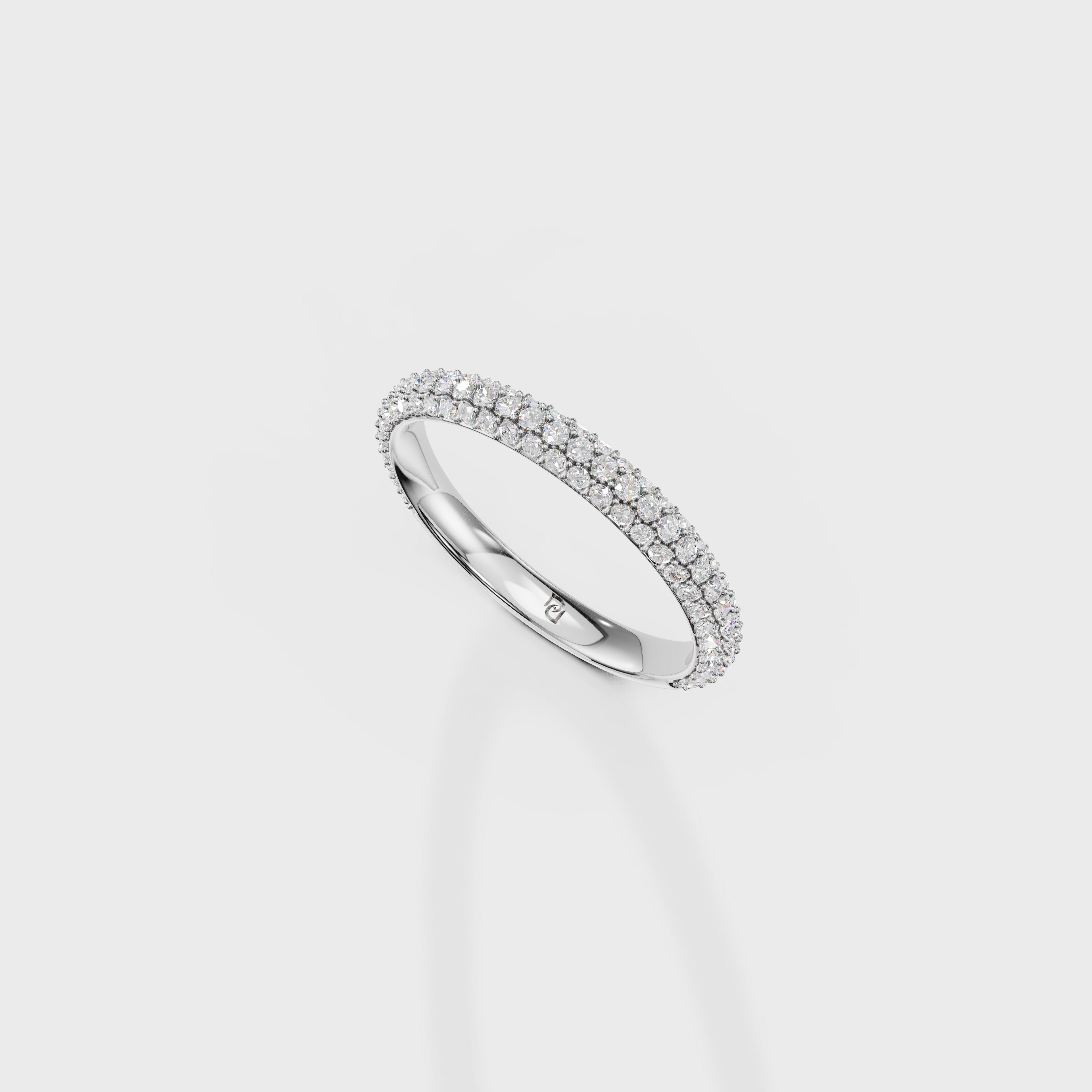 Multi-Row Pave Diamond Wedding Band
