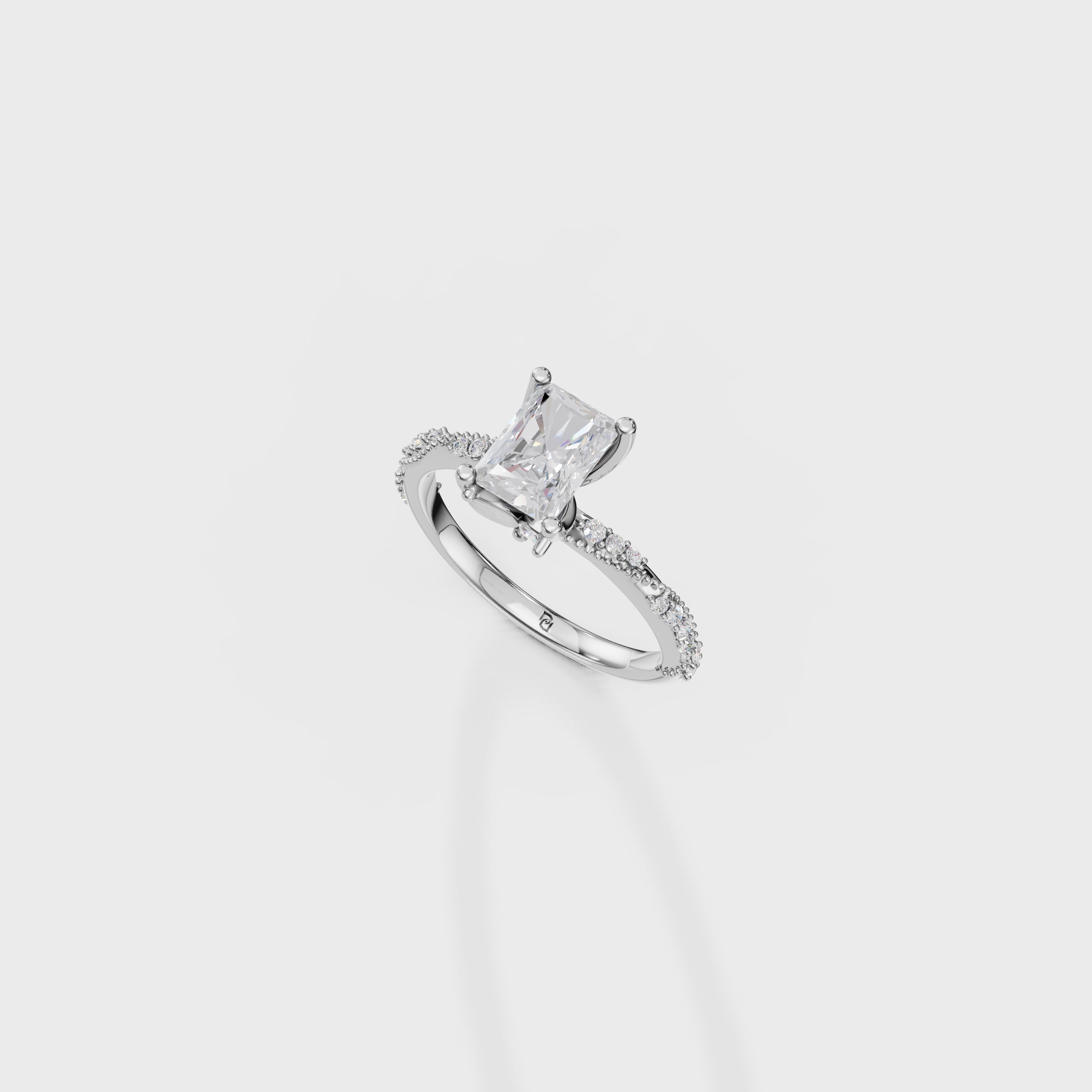 Elegant Radiant Cathedral Style Ring