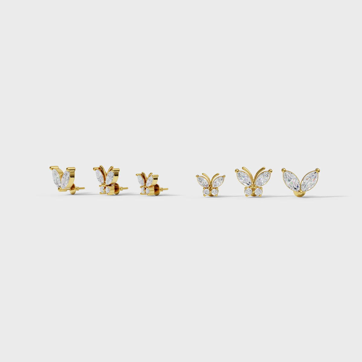 Marquise Diamond Butterfly Piercings Earrings