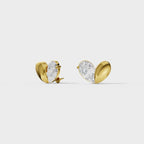 Heart Shaped Diamond Stud Earrings